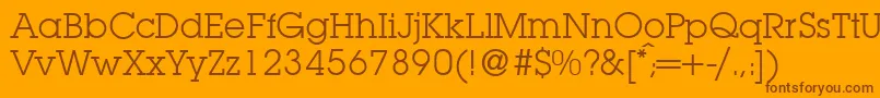 L850SlabRegular Font – Brown Fonts on Orange Background