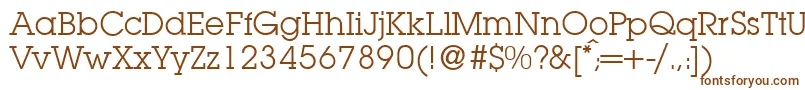 フォントL850SlabRegular – 白い背景に茶色のフォント