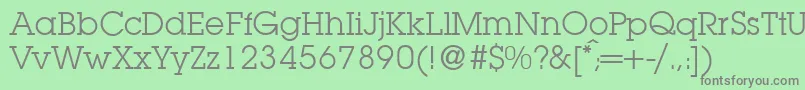 フォントL850SlabRegular – 緑の背景に灰色の文字