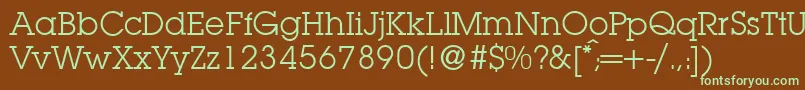 L850SlabRegular Font – Green Fonts on Brown Background