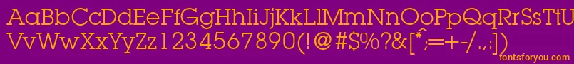 L850SlabRegular Font – Orange Fonts on Purple Background