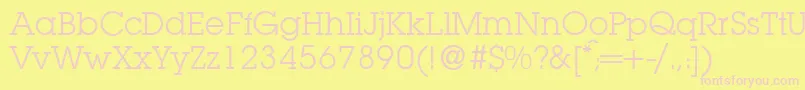 L850SlabRegular-fontti – vaaleanpunaiset fontit keltaisella taustalla