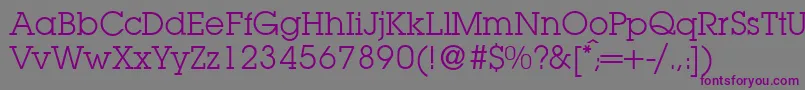 Czcionka L850SlabRegular – fioletowe czcionki na szarym tle