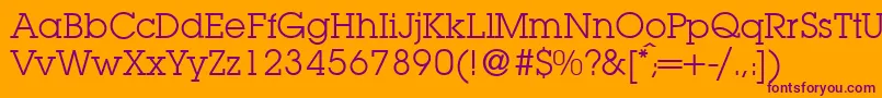 Czcionka L850SlabRegular – fioletowe czcionki na pomarańczowym tle