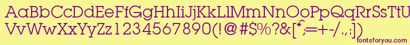 L850SlabRegular Font – Purple Fonts on Yellow Background