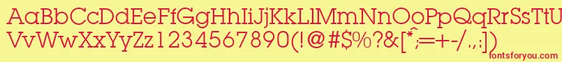 L850SlabRegular Font – Red Fonts on Yellow Background