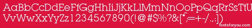 L850SlabRegular Font – White Fonts on Red Background