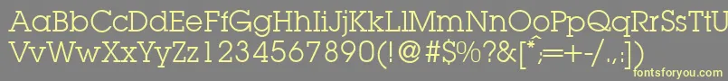 フォントL850SlabRegular – 黄色のフォント、灰色の背景