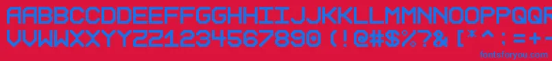 Reduction Font – Blue Fonts on Red Background