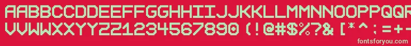 Reduction Font – Green Fonts on Red Background