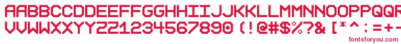 Reduction Font – Red Fonts on White Background