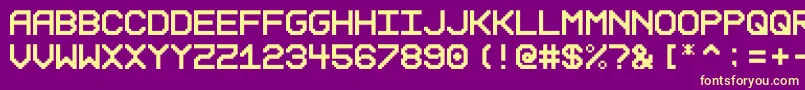 Reduction Font – Yellow Fonts on Purple Background