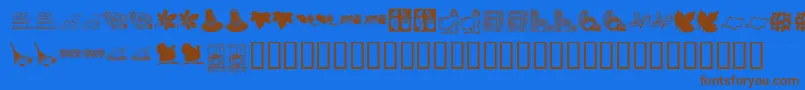 Police KrHarvestDings – polices brunes sur fond bleu