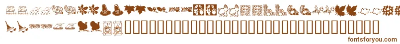 KrHarvestDings Font – Brown Fonts on White Background