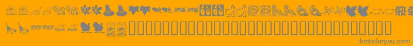 KrHarvestDings-Schriftart – Graue Schriften auf orangefarbenem Hintergrund