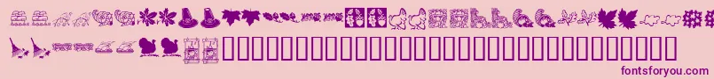 KrHarvestDings-Schriftart – Violette Schriften auf rosa Hintergrund