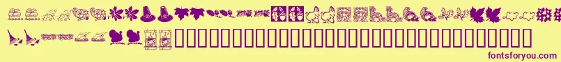 KrHarvestDings Font – Purple Fonts on Yellow Background
