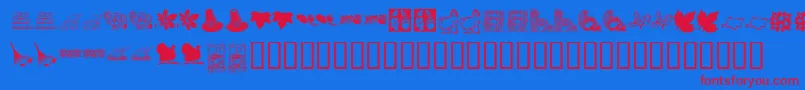 KrHarvestDings-fontti – punaiset fontit sinisellä taustalla