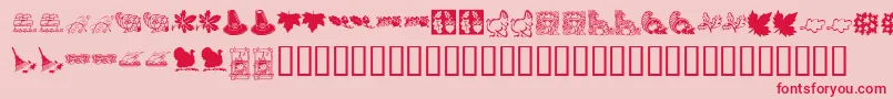 KrHarvestDings Font – Red Fonts on Pink Background