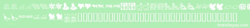 KrHarvestDings Font – White Fonts on Green Background