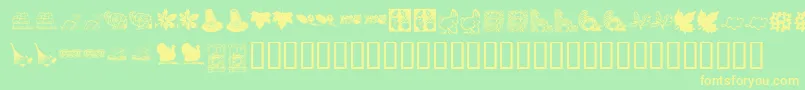 KrHarvestDings-Schriftart – Gelbe Schriften auf grünem Hintergrund