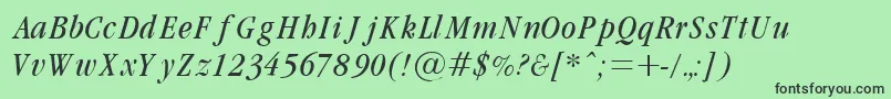 Garamondcond Light Italic Font – Black Fonts on Green Background