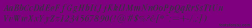 Garamondcond Light Italic-Schriftart – Schwarze Schriften auf violettem Hintergrund