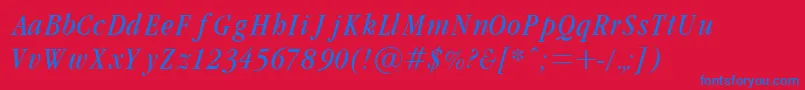 Garamondcond Light Italic Font – Blue Fonts on Red Background