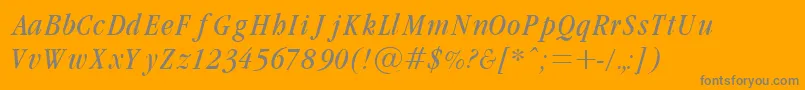fuente Garamondcond Light Italic – Fuentes Grises Sobre Fondo Naranja