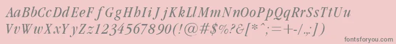 Czcionka Garamondcond Light Italic – szare czcionki na różowym tle