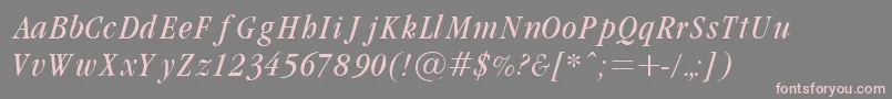 Garamondcond Light Italic Font – Pink Fonts on Gray Background