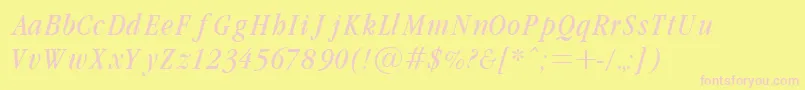 Garamondcond Light Italic Font – Pink Fonts on Yellow Background