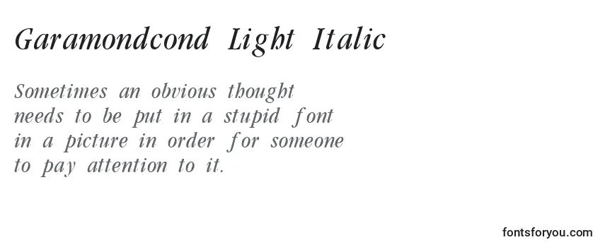 Schriftart Garamondcond Light Italic