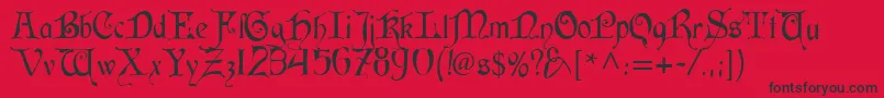 Cardinal Font – Black Fonts on Red Background