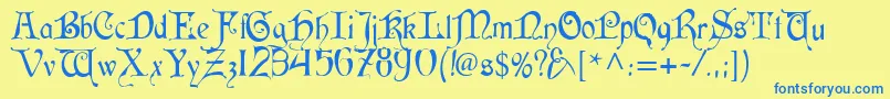 Cardinal Font – Blue Fonts on Yellow Background