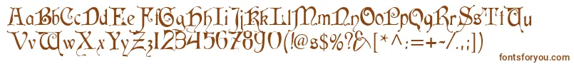 Cardinal-fontti – ruskeat fontit valkoisella taustalla