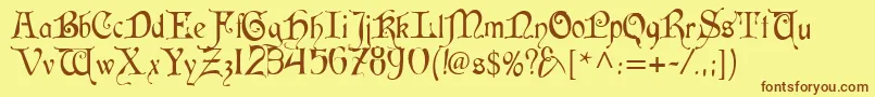 Cardinal Font – Brown Fonts on Yellow Background