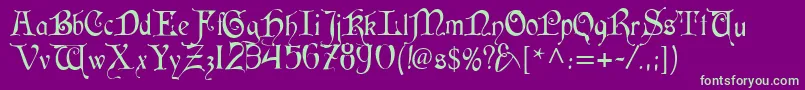 Cardinal Font – Green Fonts on Purple Background