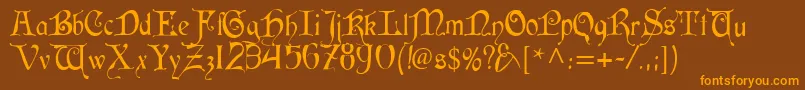 Cardinal Font – Orange Fonts on Brown Background