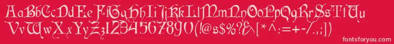 Cardinal Font – Pink Fonts on Red Background