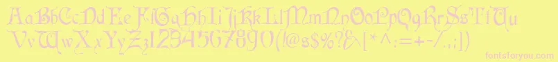 Cardinal Font – Pink Fonts on Yellow Background