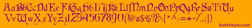 Cardinal Font – Purple Fonts on Orange Background