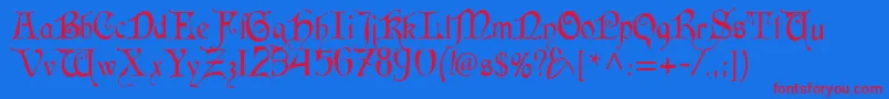 Cardinal Font – Red Fonts on Blue Background