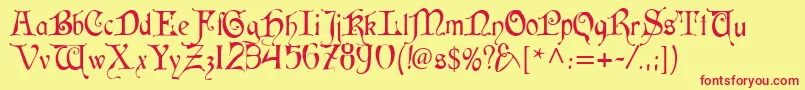 Cardinal Font – Red Fonts on Yellow Background