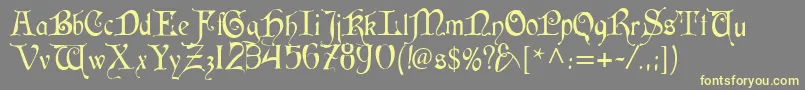 Cardinal Font – Yellow Fonts on Gray Background