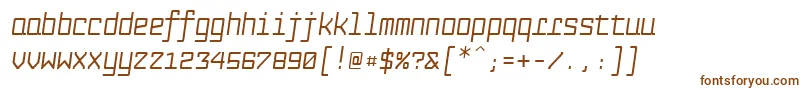 フォントFabryka4fMediumItalic – 白い背景に茶色のフォント