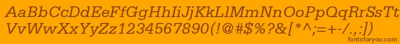 Шрифт MetronSsiItalic – коричневые шрифты на оранжевом фоне