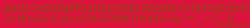 MetronSsiItalic Font – Brown Fonts on Red Background