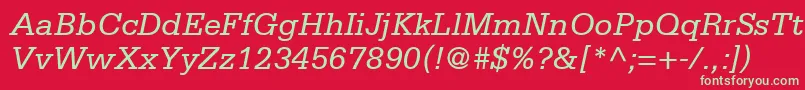 MetronSsiItalic Font – Green Fonts on Red Background