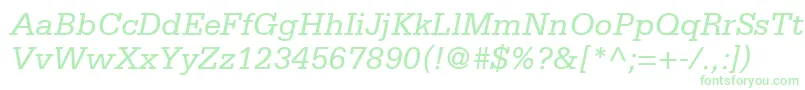 MetronSsiItalic Font – Green Fonts on White Background